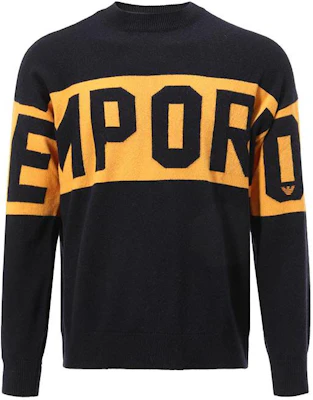 Emporio Armani Black Crewneck Sweater with Letter Stripes. 3L1MT2-1MD1Z-0920 Order Emporio Armani Black Crewneck Sweater with Letter Stripes. 3L1MT2-1MD1Z-0920