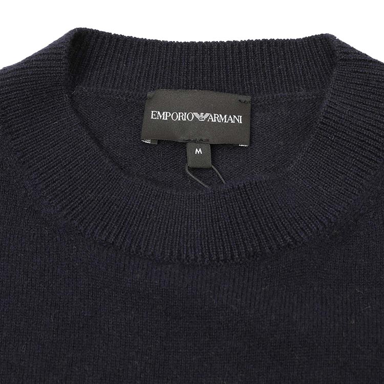 Emporio Armani  Black Crewneck Sweater with Letter Stripes. 3L1MT2-1MD1Z-0920 圖 4