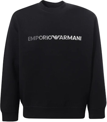 Emporio Armani Black Crewneck Sweatshirt with Letter Print. 3D1M70-1JHSZ-0057 Buy Emporio Armani Black Crewneck Sweatshirt with Letter Print. 3D1M70-1JHSZ-0057