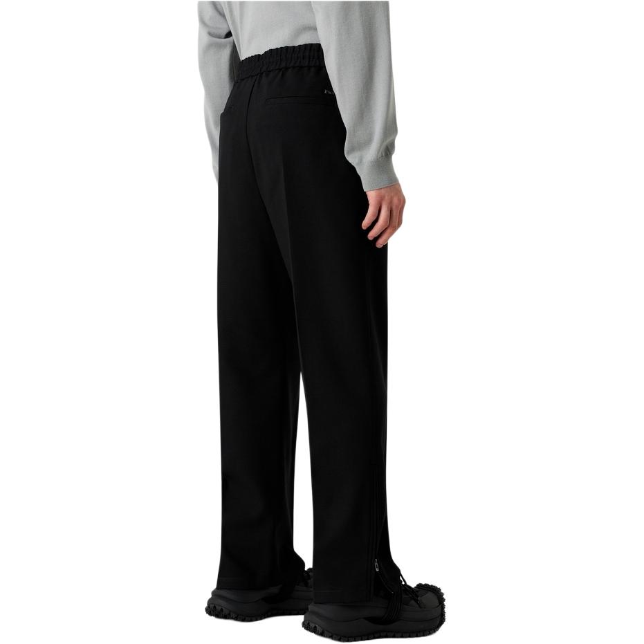 Shop Emporio Armani 黑色抽绳直筒休闲裤 SS24. 3D1PN4-1NFVZ-0999