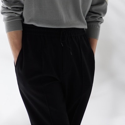 Emporio Armani 黑色抽绳直筒休闲裤 SS24. 3D1PN4-1NFVZ-0999 Details for Emporio Armani 黑色抽绳直筒休闲裤 SS24. 3D1PN4-1NFVZ-0999