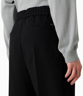 Emporio Armani 黑色抽绳直筒休闲裤 SS24. 3D1PN4-1NFVZ-0999 Cheap Emporio Armani 黑色抽绳直筒休闲裤 SS24. 3D1PN4-1NFVZ-0999