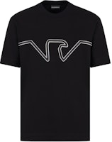 EMPORIO ARMANI Black Eagle Logo Embroidered Crew Neck T-Shirt 6D1TQ9-1JWZZ-0039 EMPORIO ARMANI Black Eagle Logo Embroidered Crew Neck T-Shirt 6D1TQ9-1JWZZ-0039