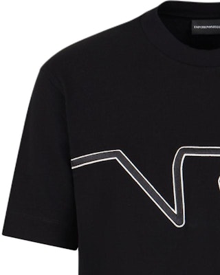 EMPORIO ARMANI Black Eagle Logo Embroidered Crew Neck T-Shirt 6D1TQ9-1JWZZ-0039 Shop EMPORIO ARMANI Black Eagle Logo Embroidered Crew Neck T-Shirt 6D1TQ9-1JWZZ-0039