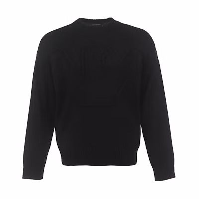 EMPORIO ARMANI Black Eagle Pattern Knit Crewneck Sweater 6R1MXP-1MMAZ-F087
