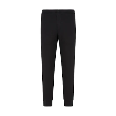 EMPORIO ARMANI Black Elastic Waist Knit Jogger Sweatpants. 6D1PK3-1JHSZ-0999