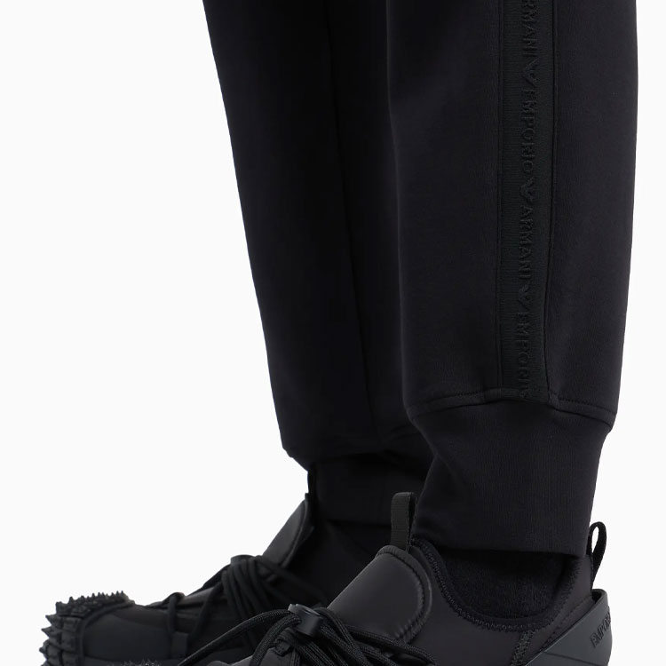Details for EMPORIO ARMANI  Black Elastic Waist Knit Jogger Sweatpants. 6D1PK3-1JHSZ-0999