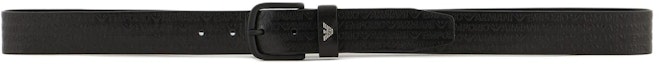 Lookbook Emporio Armani 黑色壓紋皮帶,針扣設計,寬度3.5公分。 Y4S524YQ98K-80001