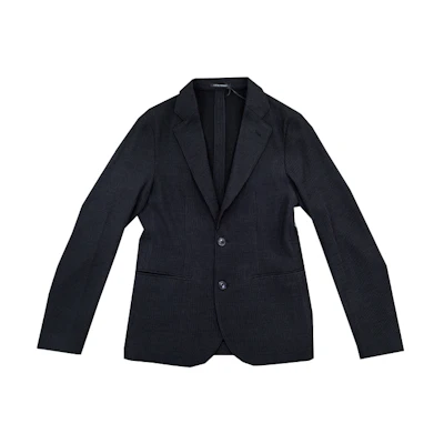 Emporio Armani Black Embroidered Jacquard Single-Breasted Blazer. H41G37-E1057-999