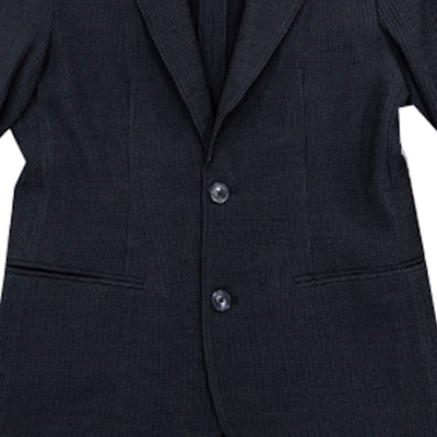 엠포리오 아르마니 블랙 자수 자카드 싱글 브레스티드 블레이저. H41G37-E1057-999 Sizing 엠포리오 아르마니 블랙 자수 자카드 싱글 브레스티드 블레이저. H41G37-E1057-999