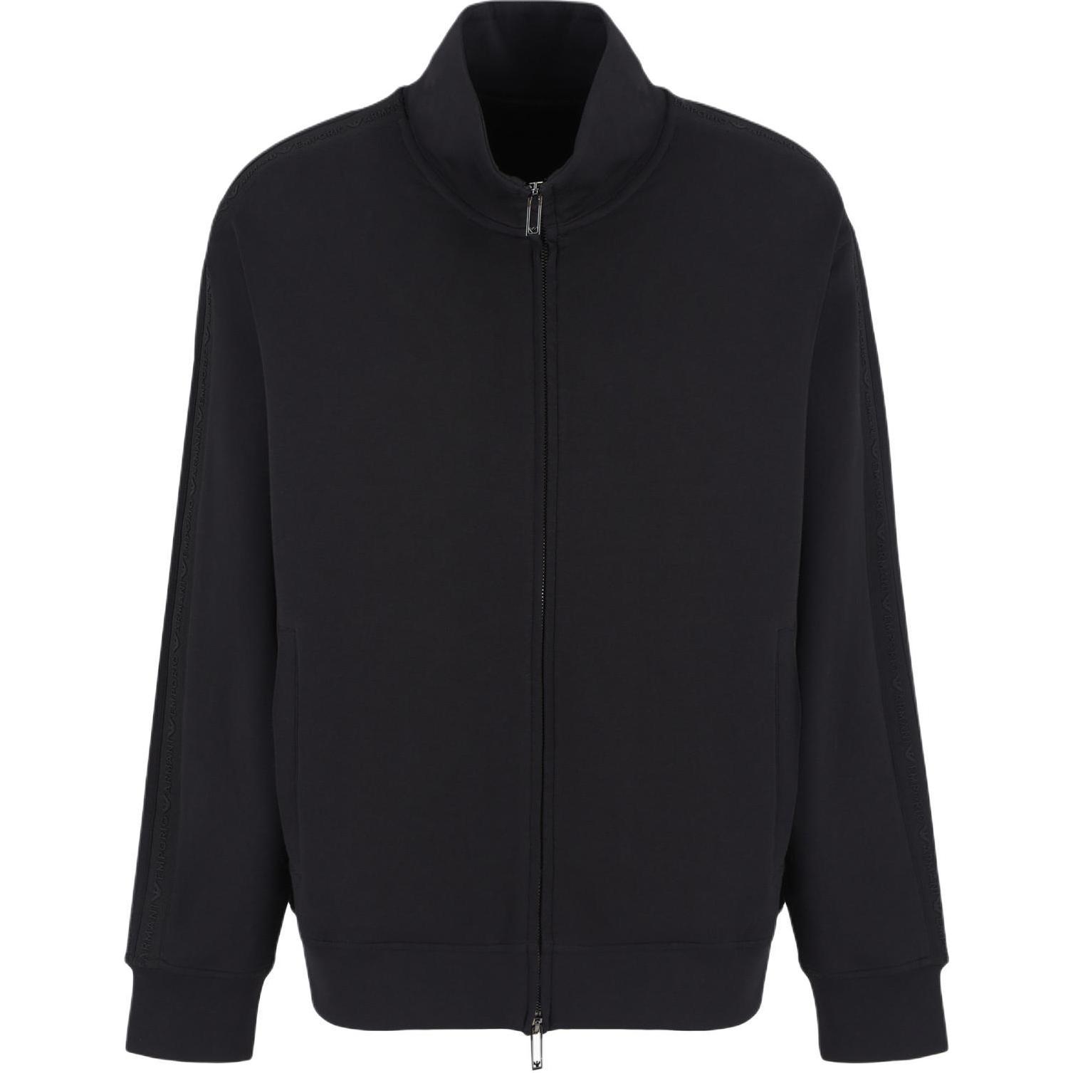 Order EMPORIO ARMANI Sudadera Negra Bordada con Cremallera y Cuello Alto. 6D1MA8-1JHSZ-0999