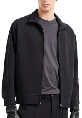 EMPORIO ARMANI Sudadera Negra Bordada con Cremallera y Cuello Alto. 6D1MA8-1JHSZ-0999 Purchase EMPORIO ARMANI Sudadera Negra Bordada con Cremallera y Cuello Alto. 6D1MA8-1JHSZ-0999
