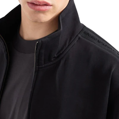 EMPORIO ARMANI Sudadera Negra Bordada con Cremallera y Cuello Alto. 6D1MA8-1JHSZ-0999 Details for EMPORIO ARMANI Sudadera Negra Bordada con Cremallera y Cuello Alto. 6D1MA8-1JHSZ-0999