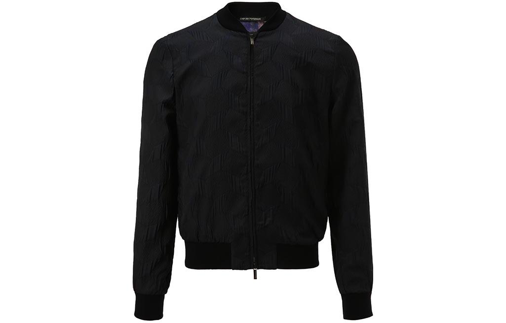 Order EMPORIO ARMANI 黑色滿版拉鍊棒球領夾克. B1R310-B1333-921