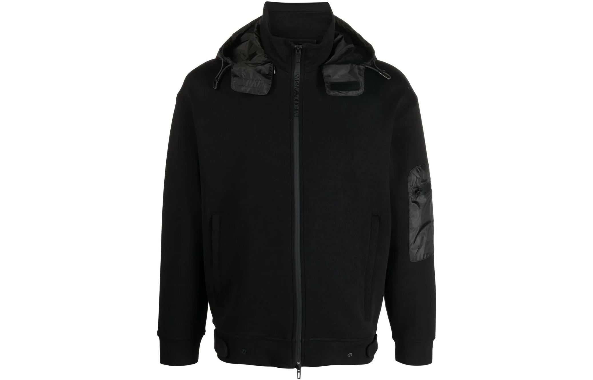 EMPORIO ARMANI  Black Full-Zip Jacket with Hidden Hood 3R1MCT-1JHSZ-0999 圖 2