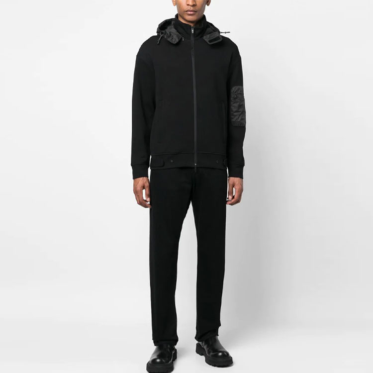 EMPORIO ARMANI  Black Full-Zip Jacket with Hidden Hood 3R1MCT-1JHSZ-0999 圖 3