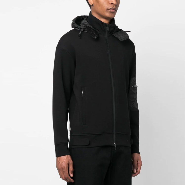 EMPORIO ARMANI  Black Full-Zip Jacket with Hidden Hood 3R1MCT-1JHSZ-0999 圖 4