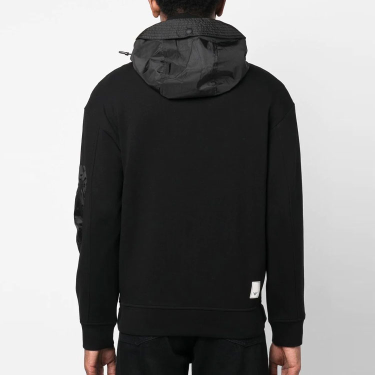 EMPORIO ARMANI  Black Full-Zip Jacket with Hidden Hood 3R1MCT-1JHSZ-0999 圖 5