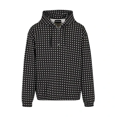 Emporio Armani Black Full Print Hoodie Long Sleeve Sweatshirt. 3D1M73-1JHSZ-1F013