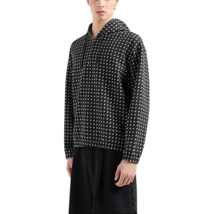 Emporio Armani  Black Full Print Hoodie Long Sleeve Sweatshirt. 3D1M73-1JHSZ-1F013 圖 3