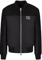EMPORIO ARMANI Black FW22 Colorblock Logo Baseball Collar Jacket. 6LZB33-ZNJ8Z-1200 EMPORIO ARMANI Black FW22 Colorblock Logo Baseball Collar Jacket. 6LZB33-ZNJ8Z-1200