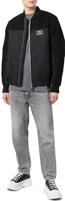EMPORIO ARMANI Black FW22 Colorblock Logo Baseball Collar Jacket. 6LZB33-ZNJ8Z-1200 Lookbook EMPORIO ARMANI Black FW22 Colorblock Logo Baseball Collar Jacket. 6LZB33-ZNJ8Z-1200
