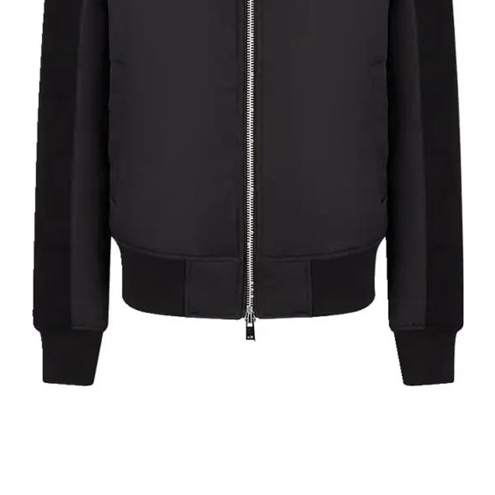 Sizing EMPORIO ARMANI  Black FW22 Colorblock Logo Baseball Collar Jacket. 6LZB33-ZNJ8Z-1200