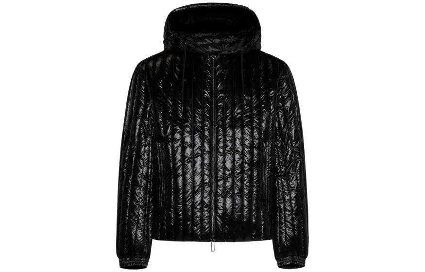 Emporio Armani  Black Glossy Hooded Zip Jacket 6R1B79-1NKZZ-0999 圖 2