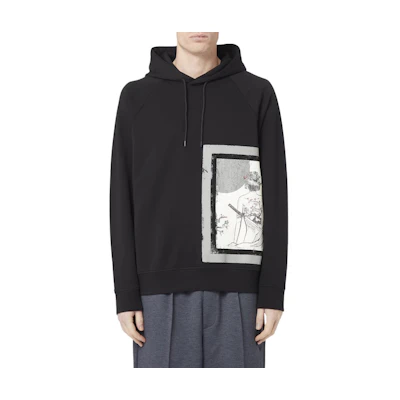 Emporio Armani Black Graphic Drawstring Hoodie Pullover Sweatshirt. 3D1MDV-1JHSZ-0026