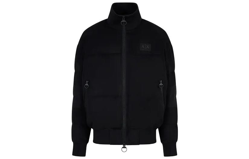 Order Emporio Armani Jaket Zip Leher Tinggi Logo Hitam 6RZB32-ZE1AZ-1200