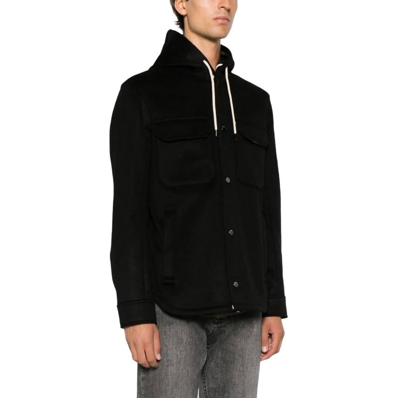 Emporio Armani  Black Hooded Jacket with Pockets and Button Closure. 6R1B94-1NMYZ-0999 圖 5