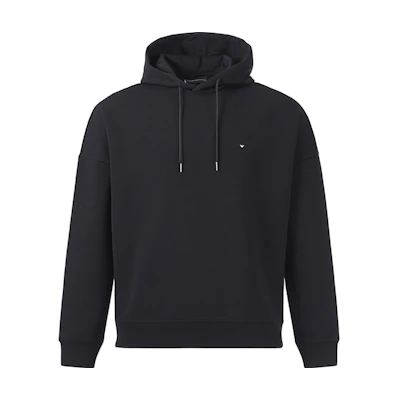 Emporio Armani Black Hoodie FW22 with Eagle Embroidery. 6L1M79-1JHSZ-0013