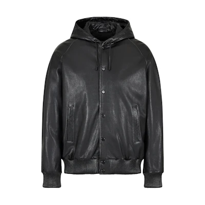 EMPORIO ARMANI Black Hoodie Slim Fit Single-Breasted Jacket Coat. E31R82-F1P82-1999