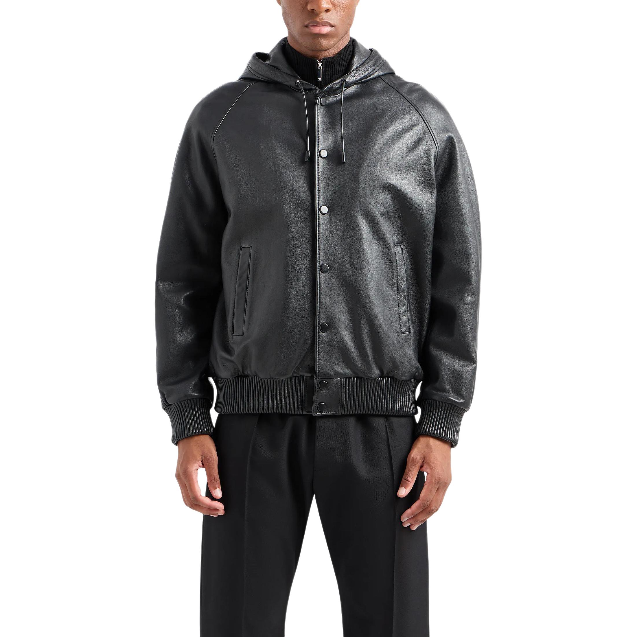 EMPORIO ARMANI  Black Hoodie Slim Fit Single-Breasted Jacket Coat. E31R82-F1P82-1999 圖 4