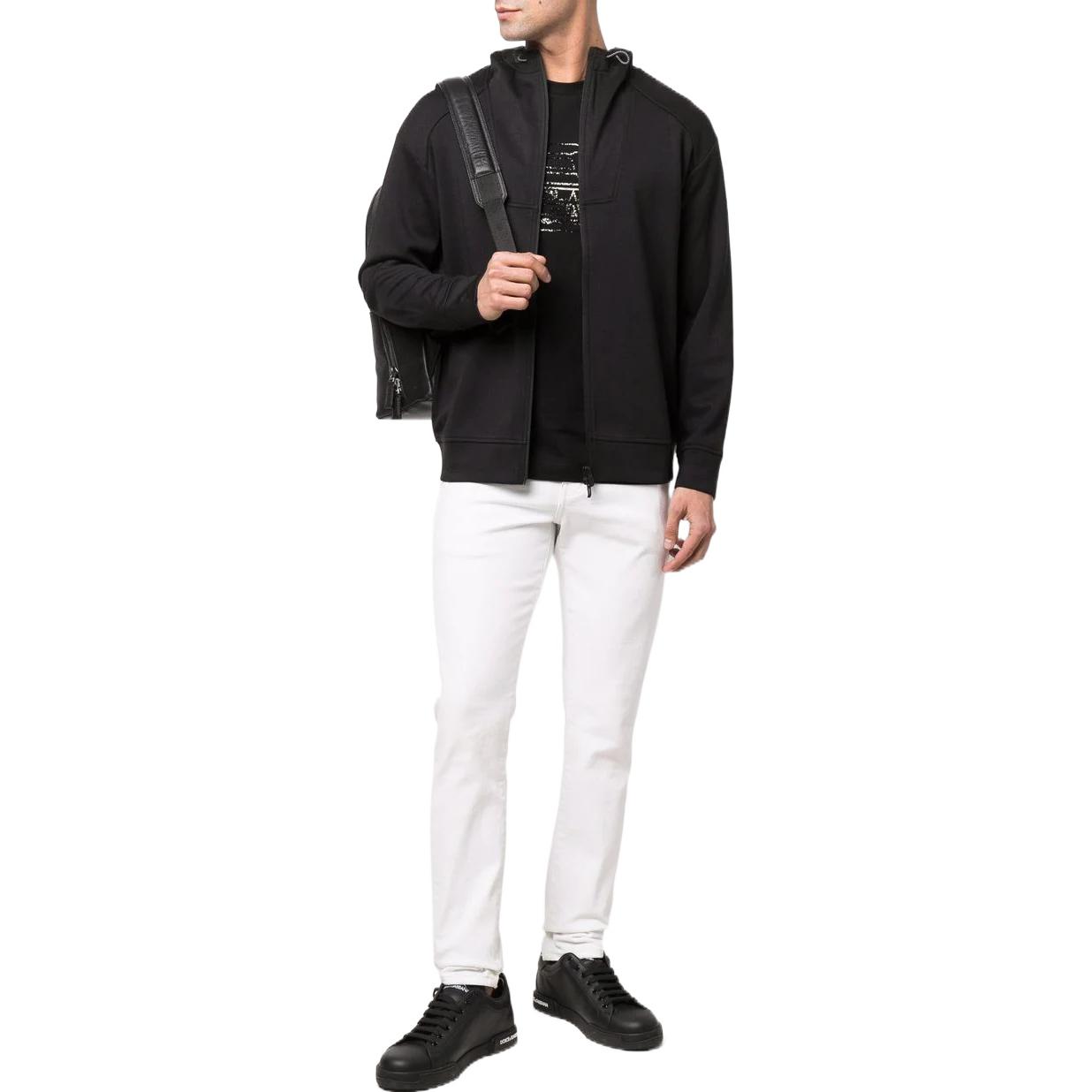 EMPORIO ARMANI  Black Hoodie SS22 with Back Logo Patch. 3L1M76-1JRHZ-0999 圖 3