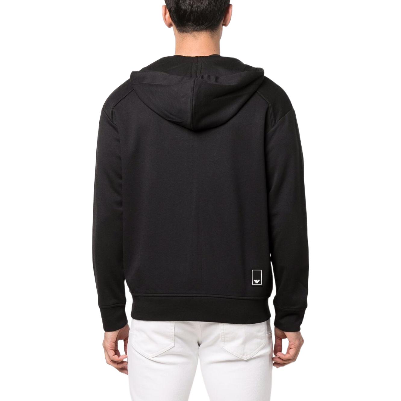 EMPORIO ARMANI  Black Hoodie SS22 with Back Logo Patch. 3L1M76-1JRHZ-0999 圖 5