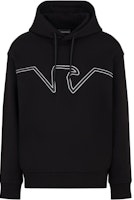 Emporio Armani Black Hoodie with Eagle Embroidery FW24. 6D1MD2-1JWPZ-0039 Emporio Armani Black Hoodie with Eagle Embroidery FW24. 6D1MD2-1JWPZ-0039