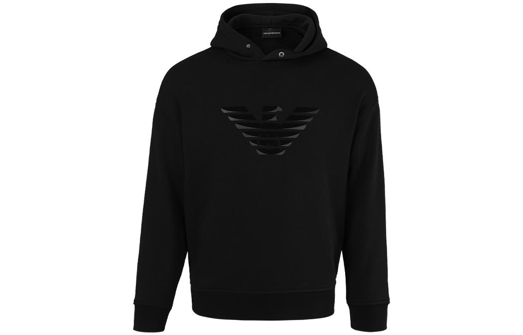Order Emporio Armani  Black Hoodie with Eagle Logo Design. 6L1ML9-1JWPZ-0056