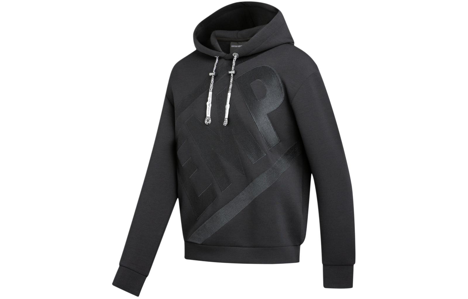 Emporio Armani  Black Hoodie with Letter Print Design. 3K1MD2-1JDSZ-0999 圖 4