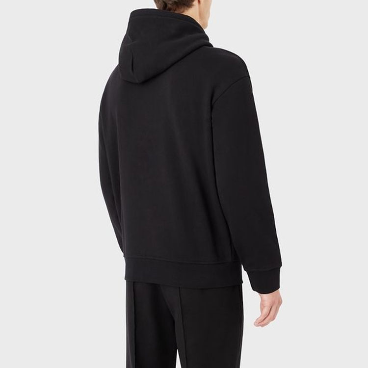 Purchase EMPORIO ARMANI  Black Hoodie with Snake Print Logo - Casual Fit. 6L1MM51-JWPZ1-0999