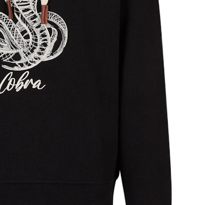 EMPORIO ARMANI Black Hoodie with Snake Print Logo - Casual Fit. 6L1MM51-JWPZ1-0999 Sizing EMPORIO ARMANI Black Hoodie with Snake Print Logo - Casual Fit. 6L1MM51-JWPZ1-0999