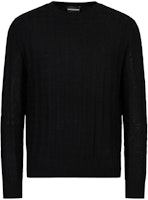 Emporio Armani Black Houndstooth Jacquard Crewneck Sweater 3R1MXD1-MEPZ1-F088 Emporio Armani Black Houndstooth Jacquard Crewneck Sweater 3R1MXD1-MEPZ1-F088