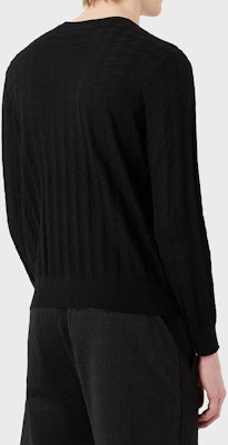 Emporio Armani Black Houndstooth Jacquard Crewneck Sweater 3R1MXD1-MEPZ1-F088 Shop Emporio Armani Black Houndstooth Jacquard Crewneck Sweater 3R1MXD1-MEPZ1-F088