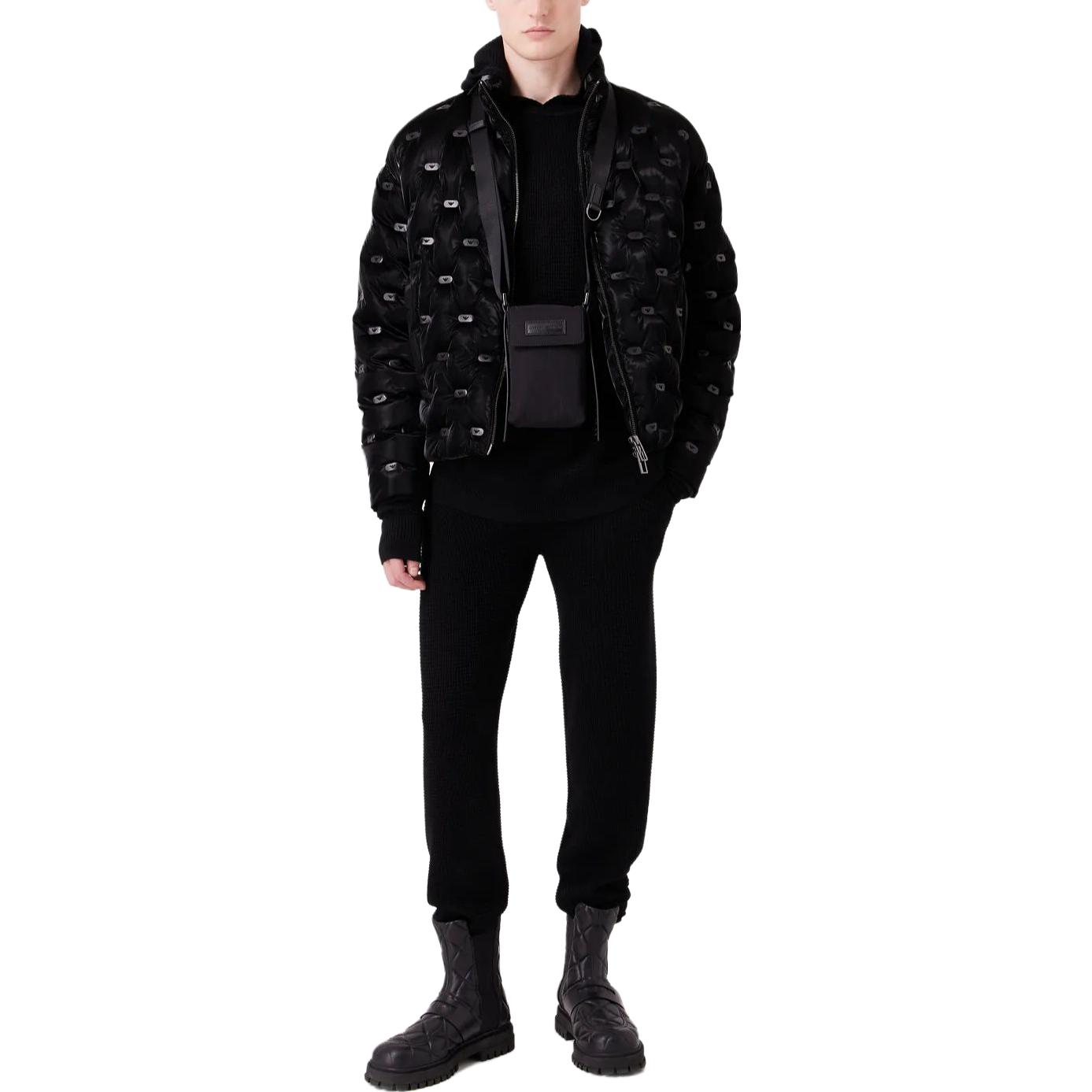 Lookbook EMPORIO ARMANI  Black Knit Drawstring Casual Pants. 6R1PY1-1MF1Z-0999