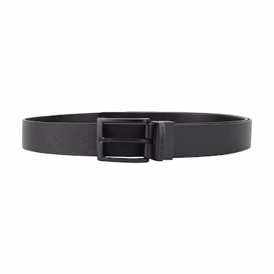 Emporio Armani Black Leather Belt, Pin Buckle, Solid Design, 3.5CM Wide. Y4S195Y739K80677