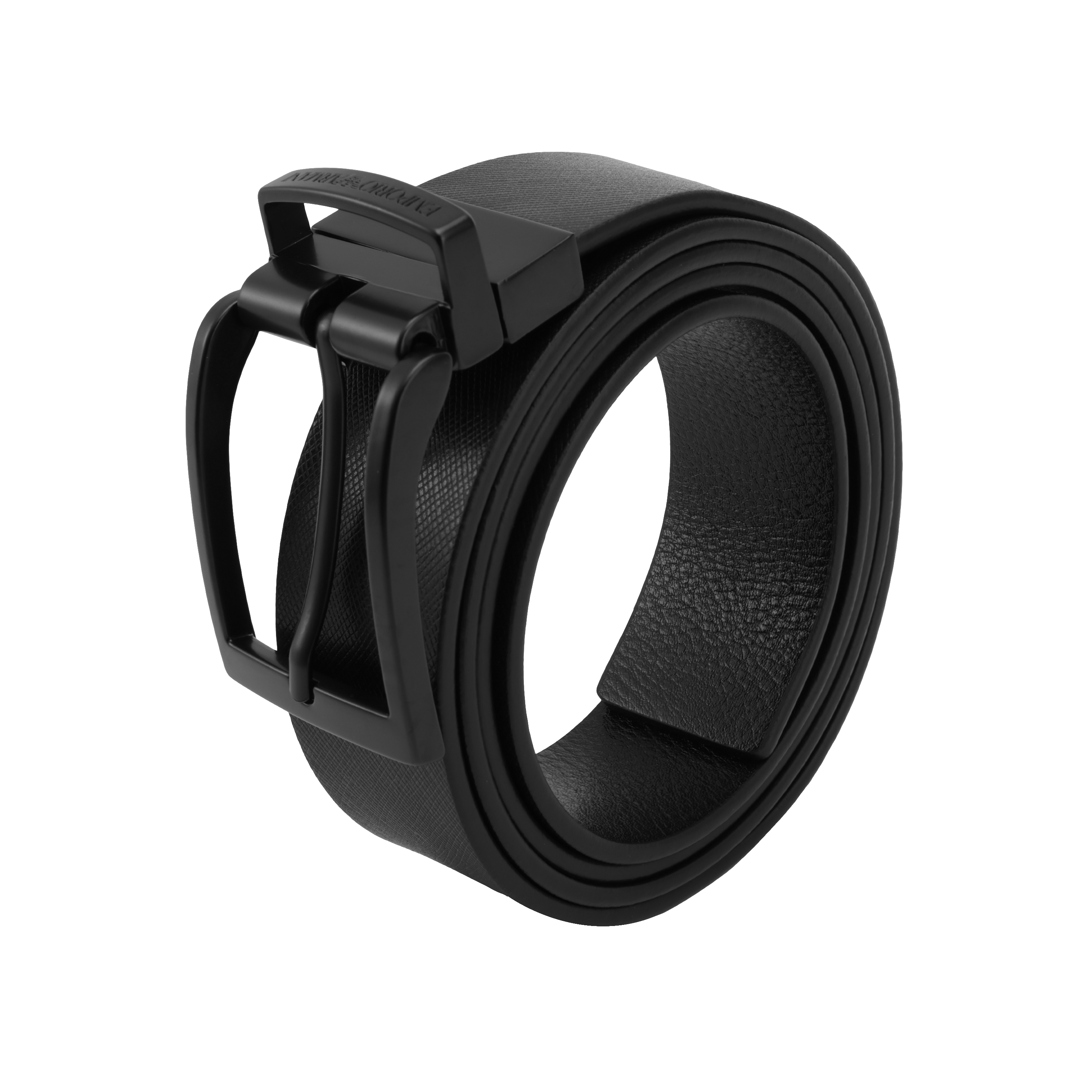 Shop Emporio Armani Tali Pinggang Kulit Hitam, Pin Buckle, Rekaan Solid, Lebar 3.5CM. Y4S195Y739K80677