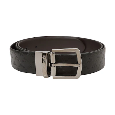 Emporio Armani Black Leather Belt with Pin Buckle, 3.5cm Width. Y4S074-YKL2J-88443