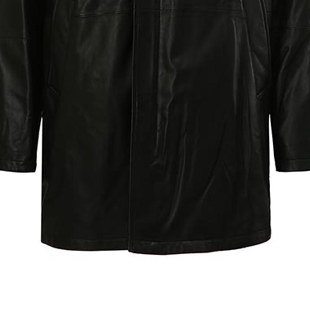 Emporio Armani  Black Leather Hoodie Jacket with Zipper and Long Sleeves. B1B40P-B1P41-999 圖 6