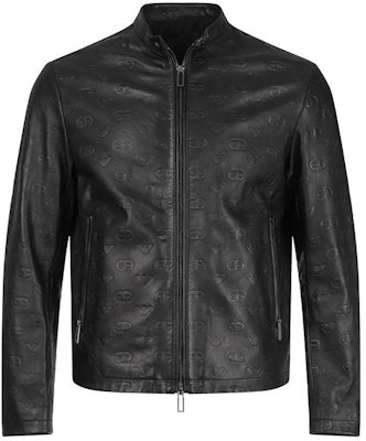 EMPORIO ARMANI 黑色压纹Logo皮革夹克 SS23. D41R74-D1P7A-999 Order EMPORIO ARMANI 黑色压纹Logo皮革夹克 SS23. D41R74-D1P7A-999