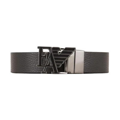 Emporio Armani Black Leather Logo Belt, Casual Fashion, 3cm Wide. Y4S520Y167J88045